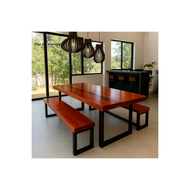 Mesa y banca de comedor Cedro Tropical